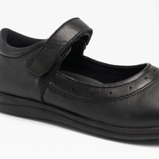 ELSA Girls Leather Touch Fasten Mary Jane Shoes Black - Image 6