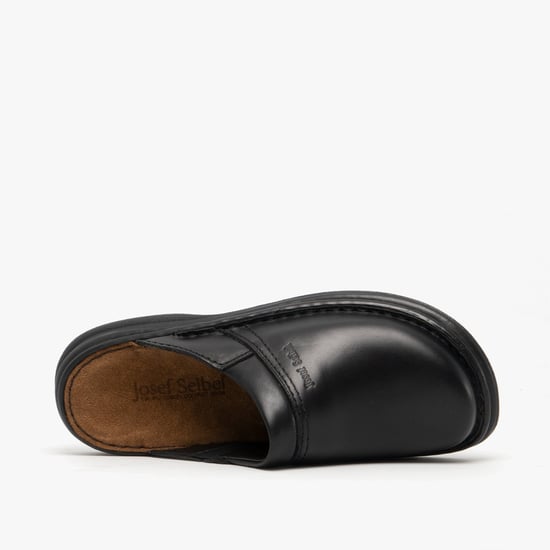 Josef Seibel MAX Mens Leather Mule Clogs Black - Image 4