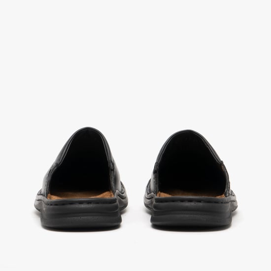 Josef Seibel MAX Mens Leather Mule Clogs Black - Image 5