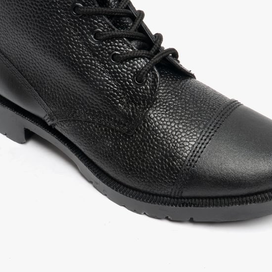 Grafters M391A Unisex Grain Leather Work Boots Black - Image 6