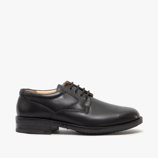 SPENCER Mens Lace-Up Gibson Shoes Black - Image 1