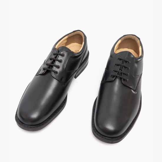 SPENCER Mens Lace-Up Gibson Shoes Black - Image 2
