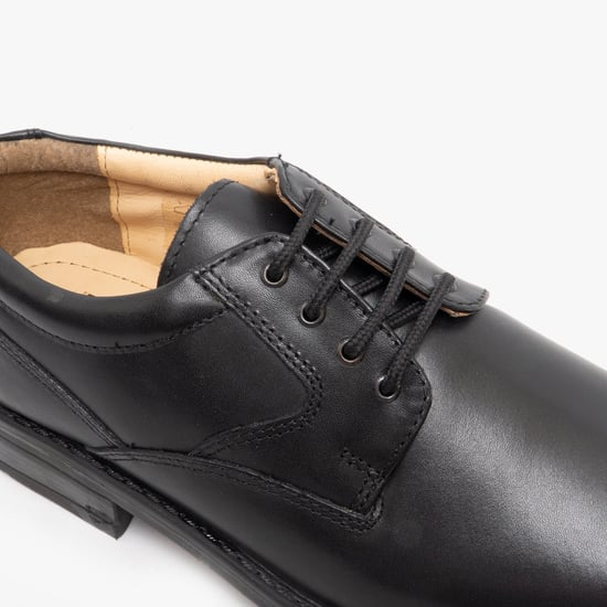SPENCER Mens Lace-Up Gibson Shoes Black - Image 3