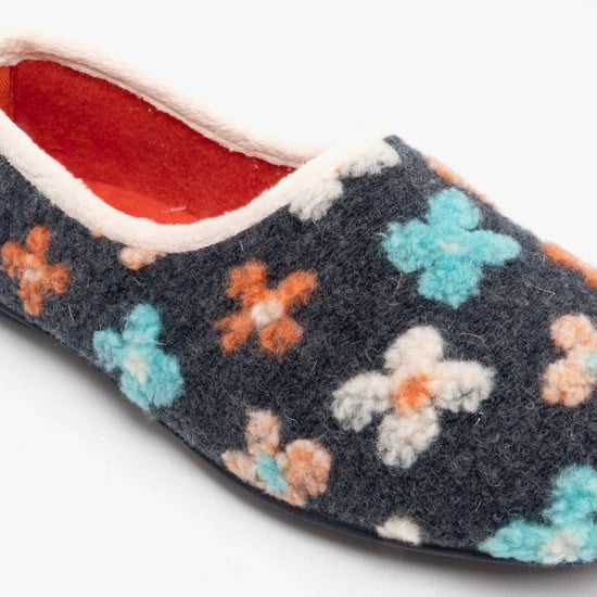 Sleepers GRACIE Womens Knitted Full Slippers Grey Multi - Image 3