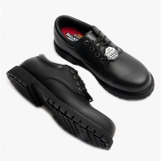 RELAXED FIT: COTTONWOOD - ELKS SR Heren Leren Antislip Schoenen Zwart - Image 3