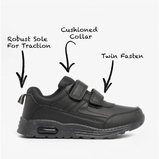 FELIX II Boys School Trainers Black - Image 1