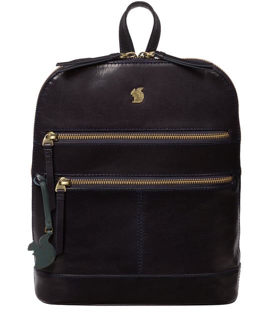 'Francisca' Navy Leather Backpack - Image 2