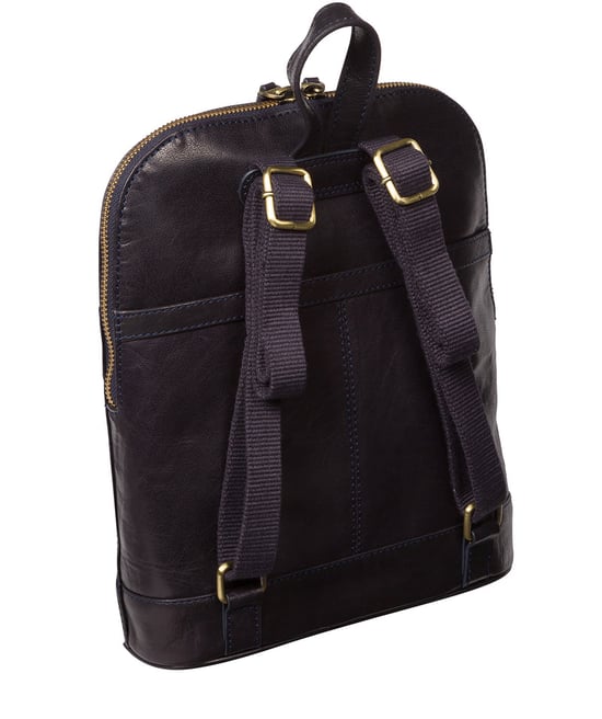 'Francisca' Navy Leather Backpack - Image 3