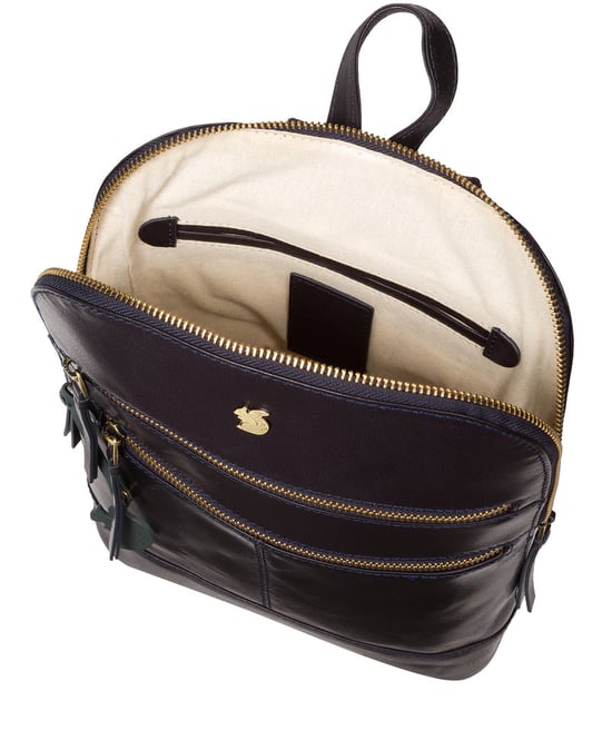 'Francisca' Navy Leather Backpack - Image 4