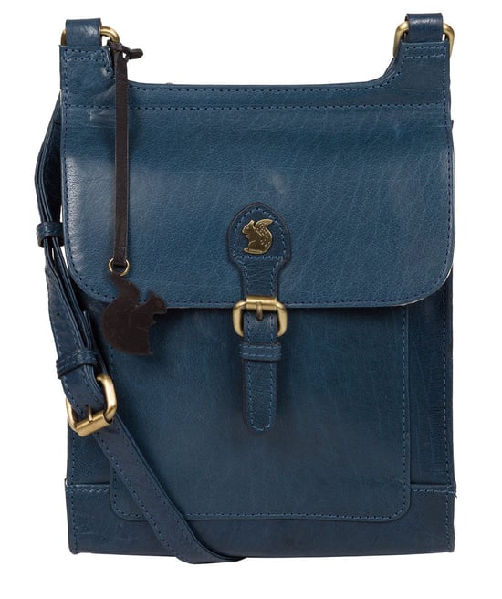 'Sasha' Snorkel Blue Leather Cross Body Bag - Image 2