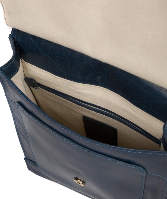 'Sasha' Snorkel Blue Leather Cross Body Bag - Image 4