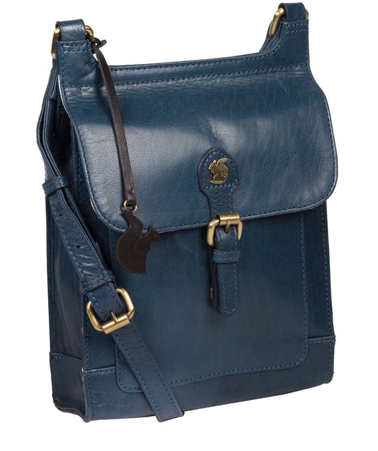 'Sasha' Snorkel Blue Leather Cross Body Bag - Image 5