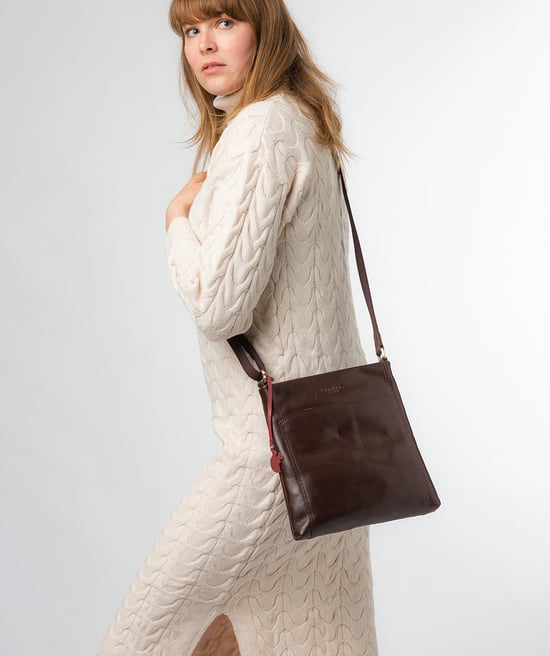 'Dink' Plum Leather Cross Body Bag - Image 1