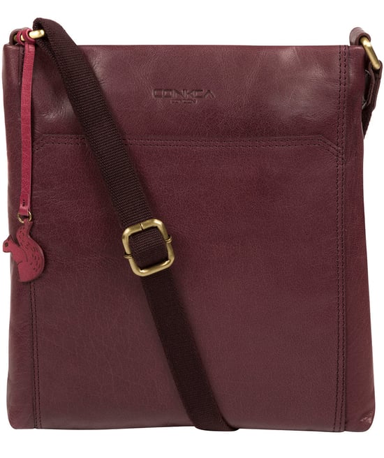 'Dink' Plum Leather Cross Body Bag - Image 2