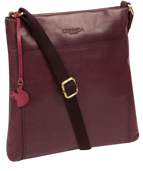 'Dink' Plum Leather Cross Body Bag - Image 5