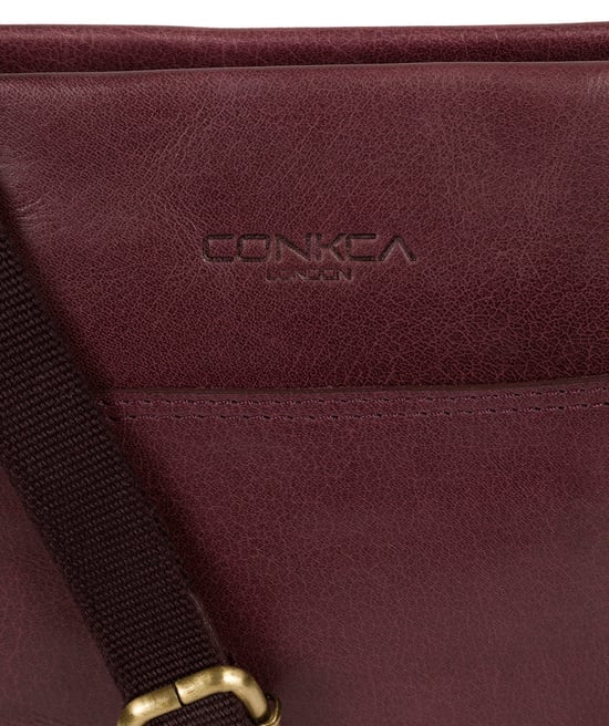 'Dink' Plum Leather Cross Body Bag - Image 6