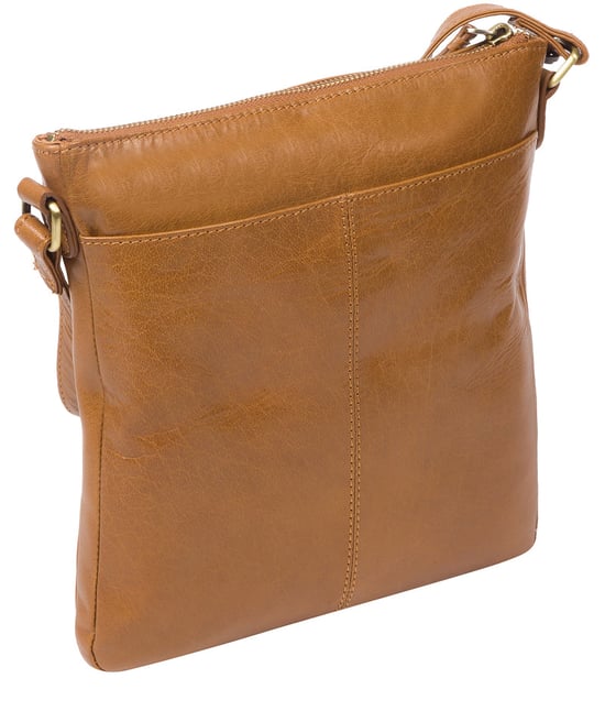 'Avril' Dark Tan Leather Cross Body Bag - Image 3