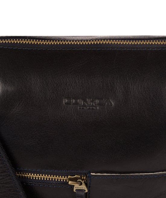 'Kristin' Navy Leather Shoulder Bag - Image 6