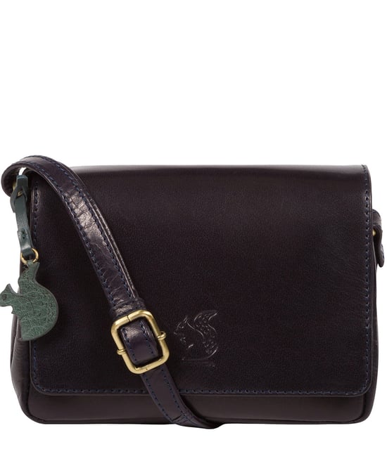 'Marta' Navy Leather Cross Body Bag - Image 1
