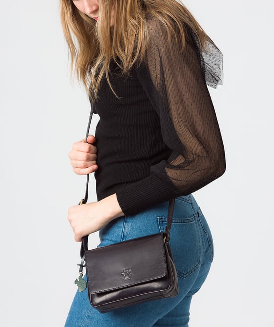 'Marta' Navy Leather Cross Body Bag - Image 2