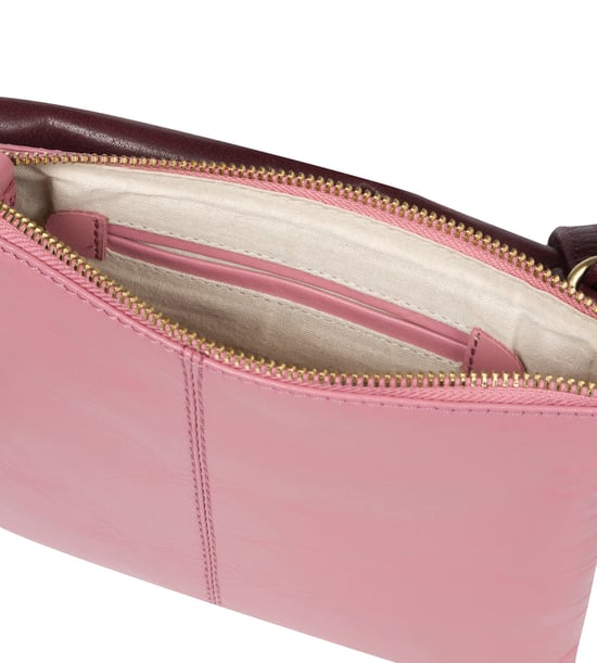 'Tillie' Blush and Plum Leather Cross Body Bag - Image 6