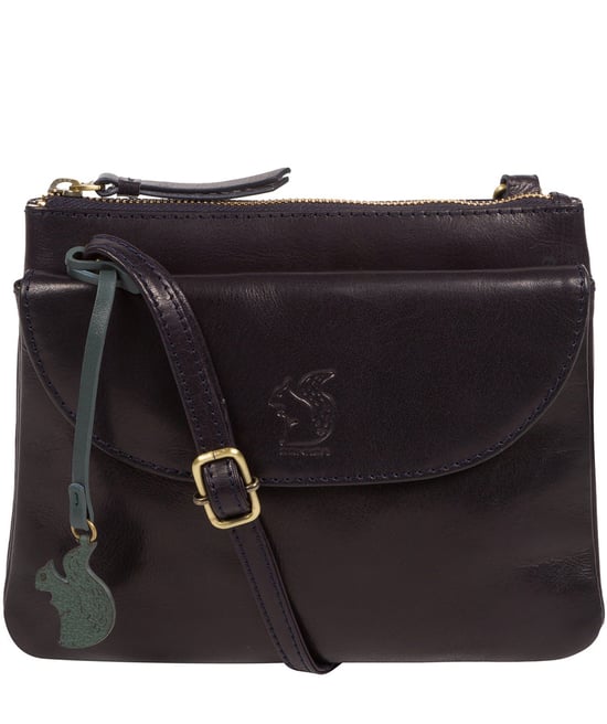 'Tillie' Navy Leather Cross Body Bag - Image 2