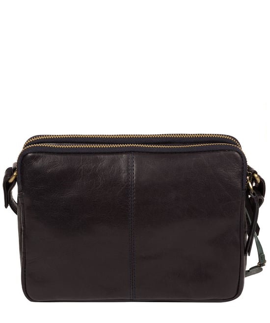 'Drew' Navy Leather Cross Body Bag - Image 3