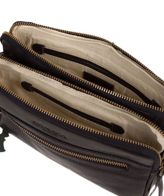 'Drew' Navy Leather Cross Body Bag - Image 4