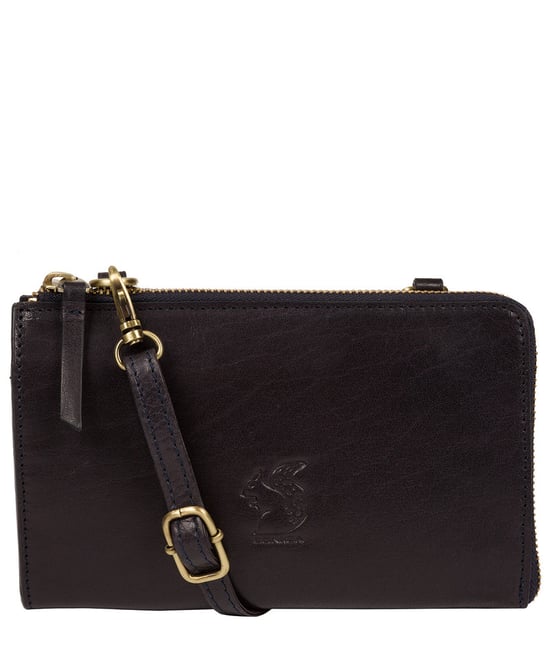'Senga' Navy Leather Cross Body Clutch Bag - Image 2