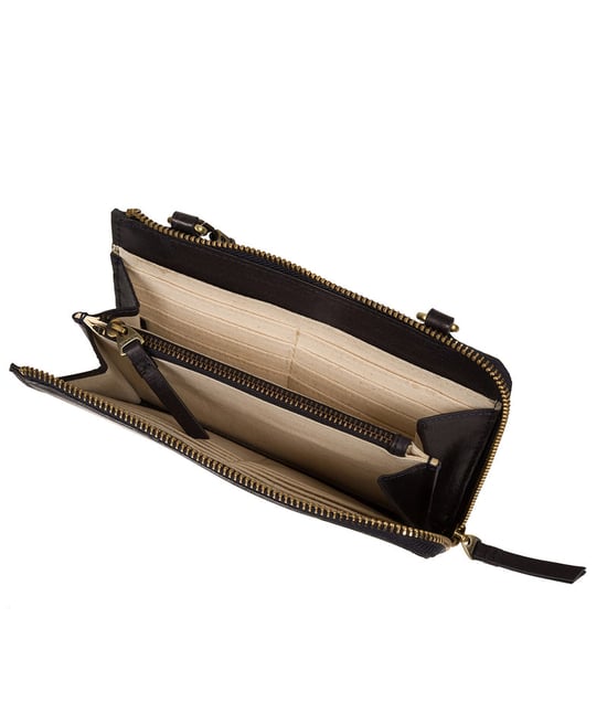'Senga' Navy Leather Cross Body Clutch Bag - Image 4