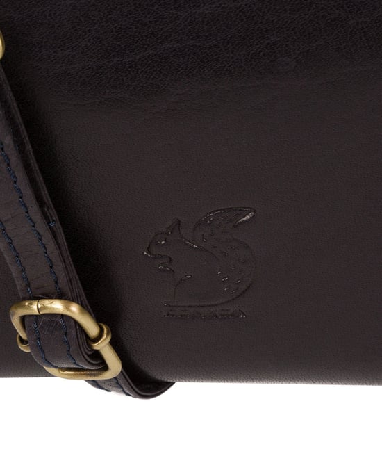 'Senga' Navy Leather Cross Body Clutch Bag - Image 6