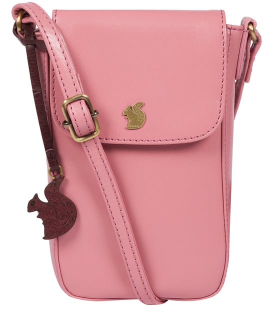 'Buzz' Blush Leather Cross Body Phone Bag - Image 1