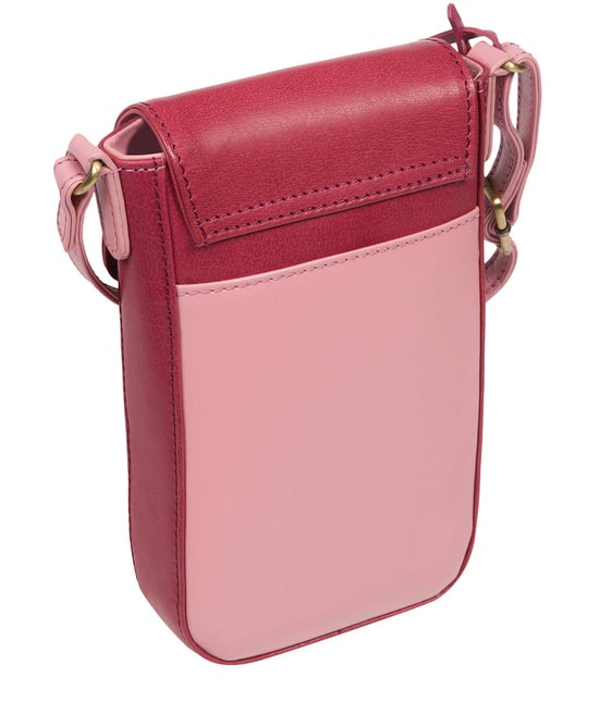 'Buzz' Blush and Orchid Leather Cross Body Phone Bag - Image 3