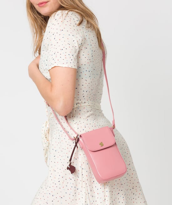 'Buzz' Blush Leather Cross Body Phone Bag - Image 2