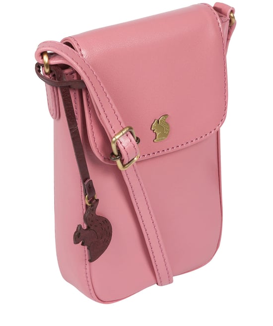 'Buzz' Blush Leather Cross Body Phone Bag - Image 5