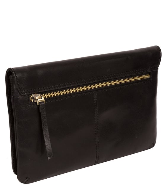 'Cherish' Black Leather Clutch Bag - Image 3