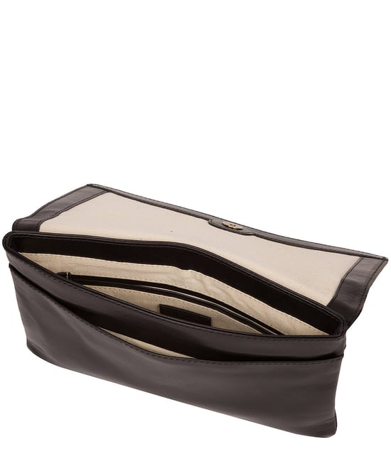 'Cherish' Black Leather Clutch Bag - Image 4