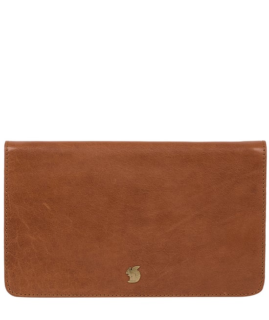 'Cherish' Dark Tan Leather Clutch Bag - Image 1