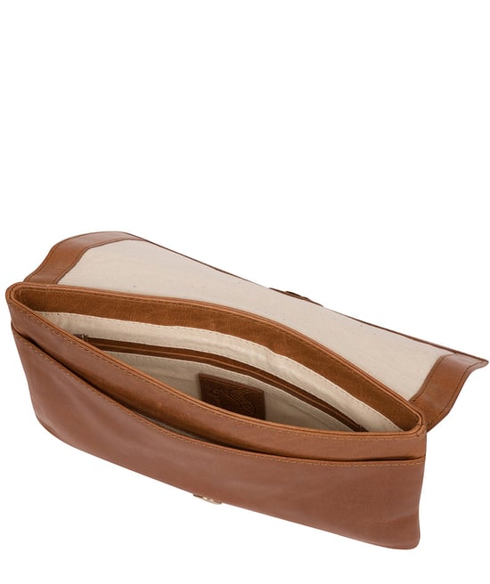 'Cherish' Dark Tan Leather Clutch Bag - Image 4