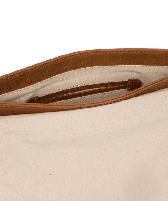 'Cherish' Dark Tan Leather Clutch Bag - Image 6