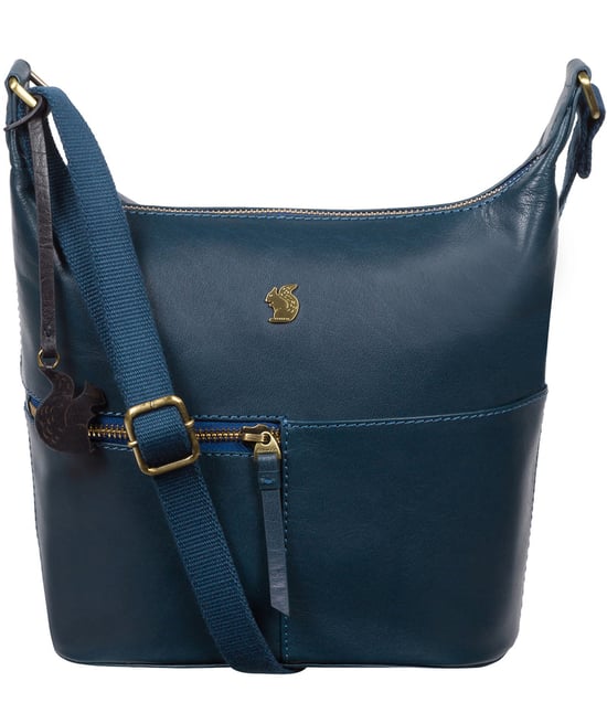 'Little Kristin' Snorkel Blue Leather Shoulder Bag - Image 1