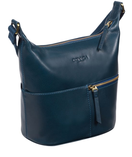 'Little Kristin' Snorkel Blue Leather Shoulder Bag - Image 4