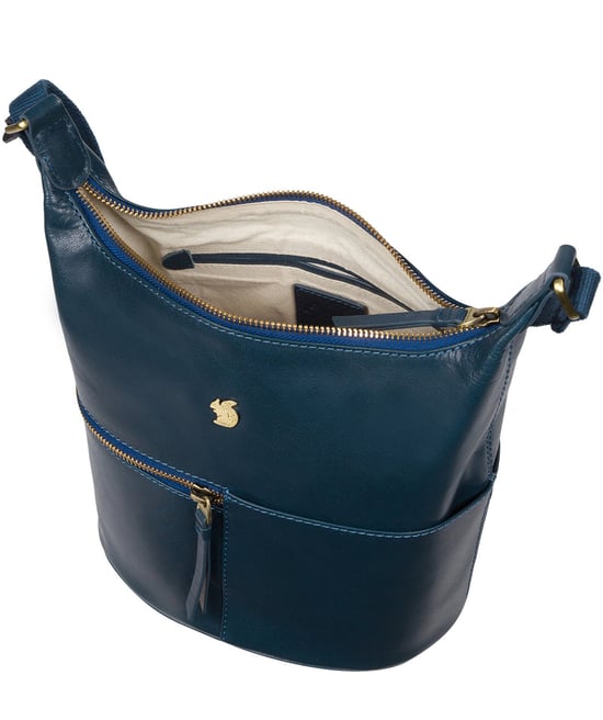 'Little Kristin' Snorkel Blue Leather Shoulder Bag - Image 3