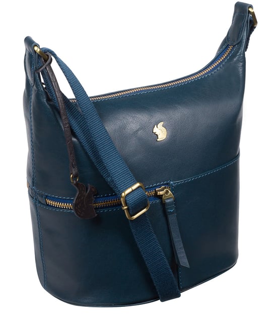 'Little Kristin' Snorkel Blue Leather Shoulder Bag - Image 5