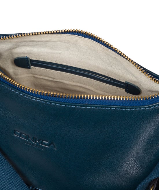 'Little Kristin' Snorkel Blue Leather Shoulder Bag - Image 6