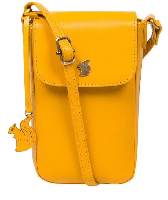 'Buzz' Lemon Drop Leather Cross Body Phone Bag - Image 2