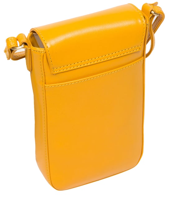 'Buzz' Lemon Drop Leather Cross Body Phone Bag - Image 3