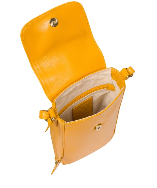 'Buzz' Lemon Drop Leather Cross Body Phone Bag - Image 4