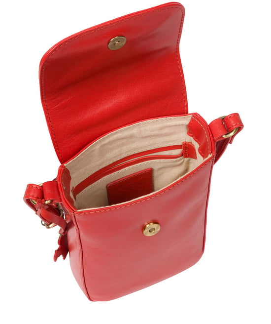 'Buzz' Orangeade Leather Cross Body Phone Bag - Image 4