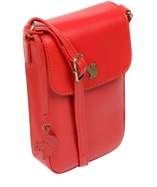 'Buzz' Orangeade Leather Cross Body Phone Bag - Image 5